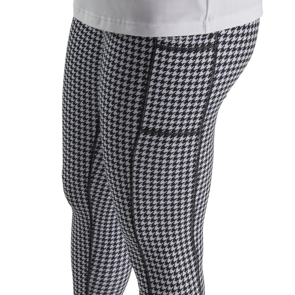 Footjoy Pt Leggings Com Estampa Houndstooth Mulheres Pretas