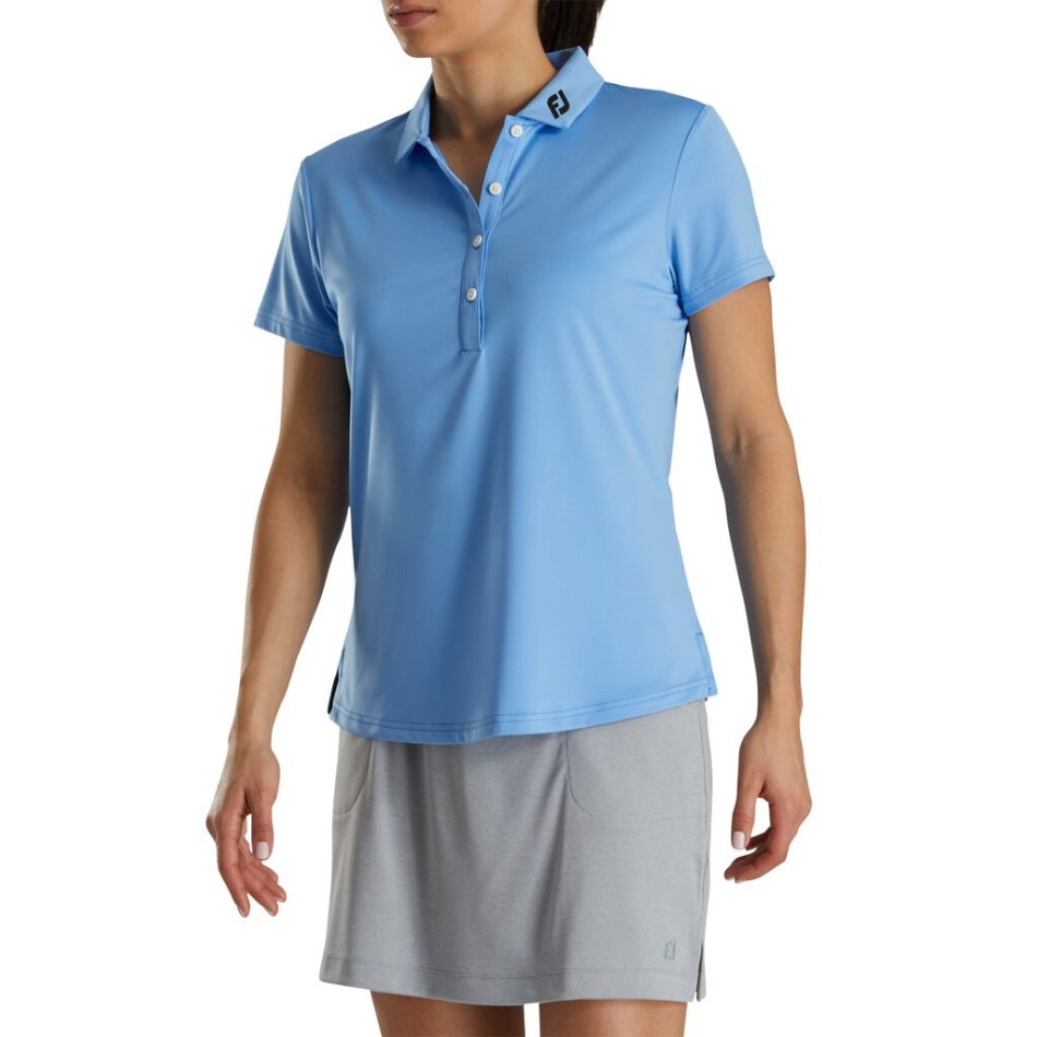 Footjoy Pt Lisle Sólido Azul Claro - Colarinho Fj Feminino
