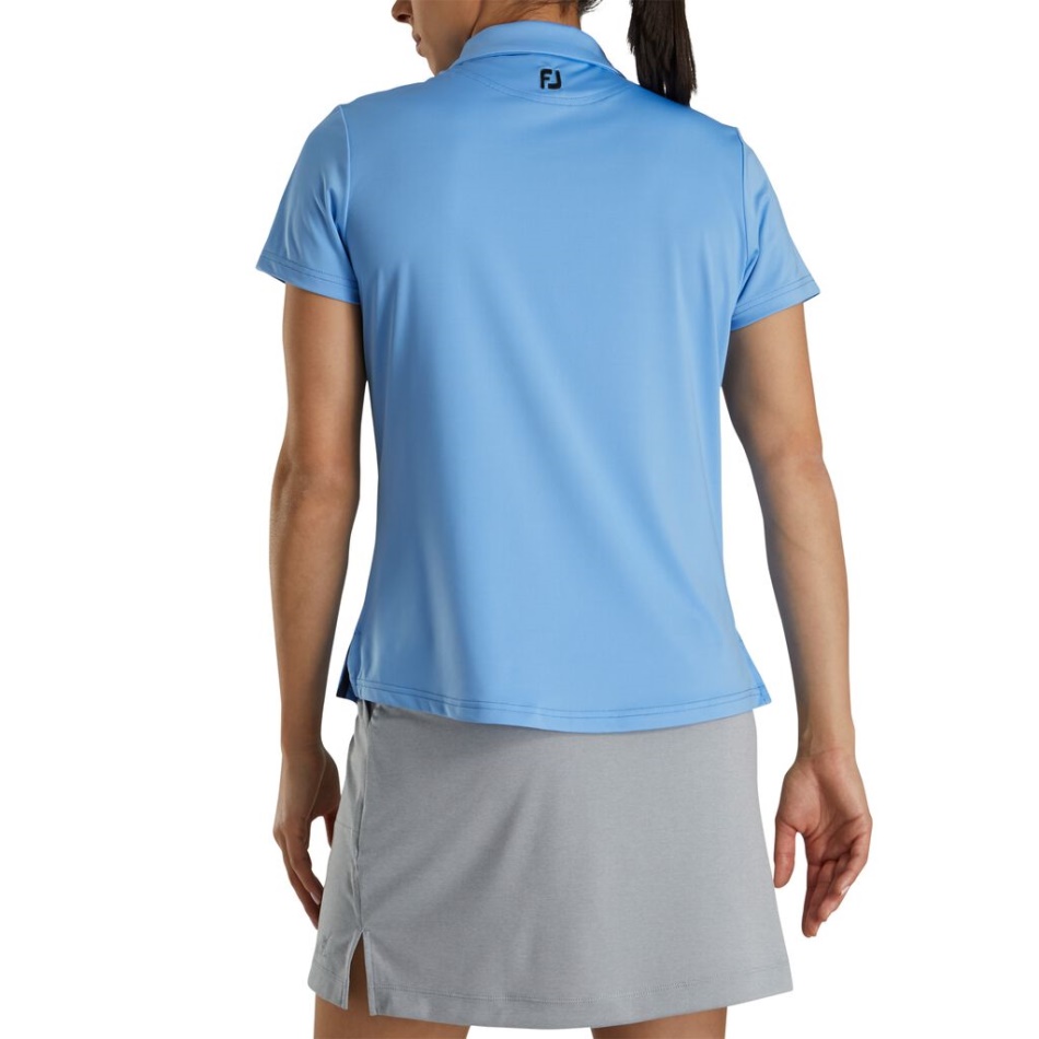 Footjoy Pt Lisle Sólido Azul Claro - Colarinho Fj Feminino
