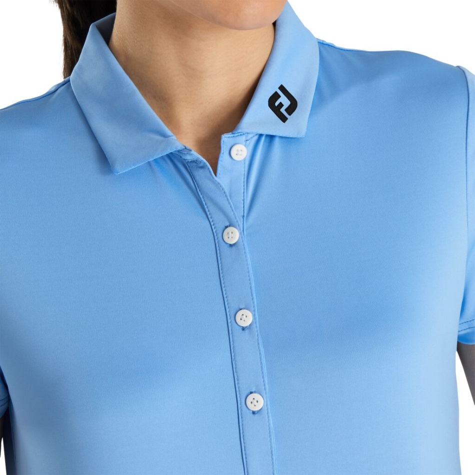 Footjoy Pt Lisle Sólido Azul Claro - Colarinho Fj Feminino