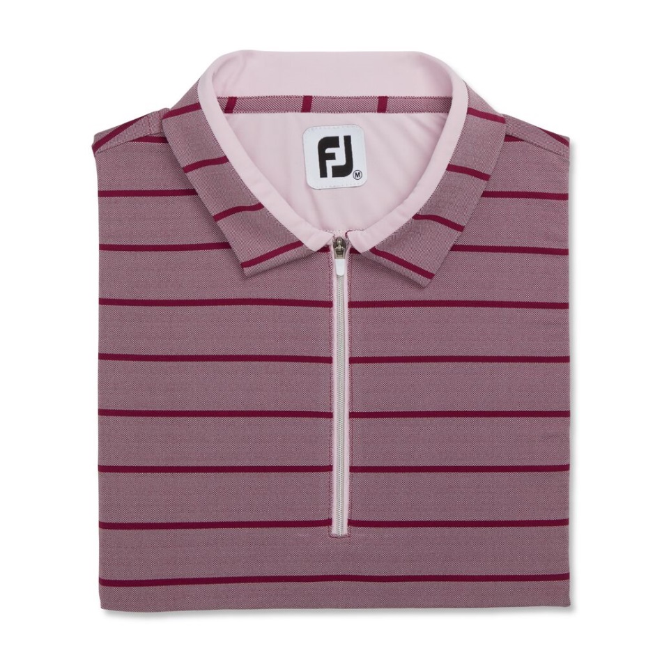 Footjoy Pt Manga Boné Rosa Figo Jacquard Listrado Birdeye Feminino