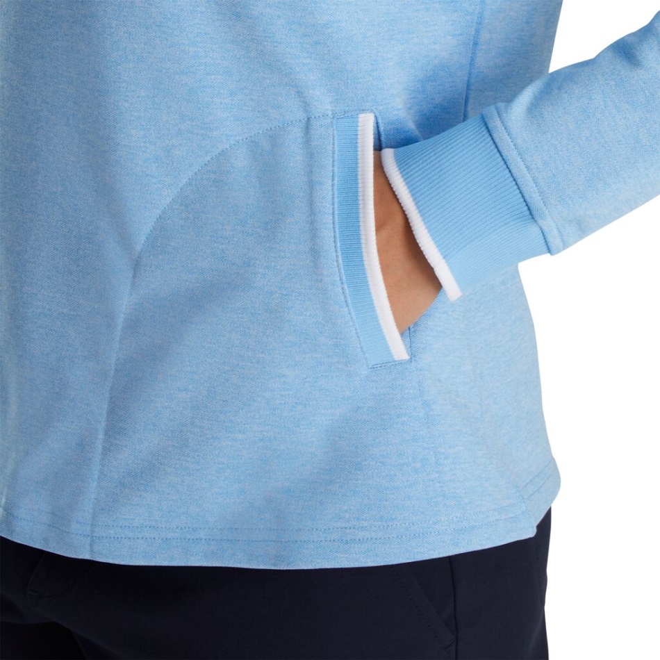 Footjoy Pt Meio Zíper Nas Costas Piquê Camada Intermediária Feminina Urze Azul