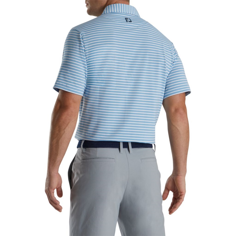 Footjoy Pt Mini Listra Regimental Lisle Auto Colar Crepúsculo Azul-branco-tinta