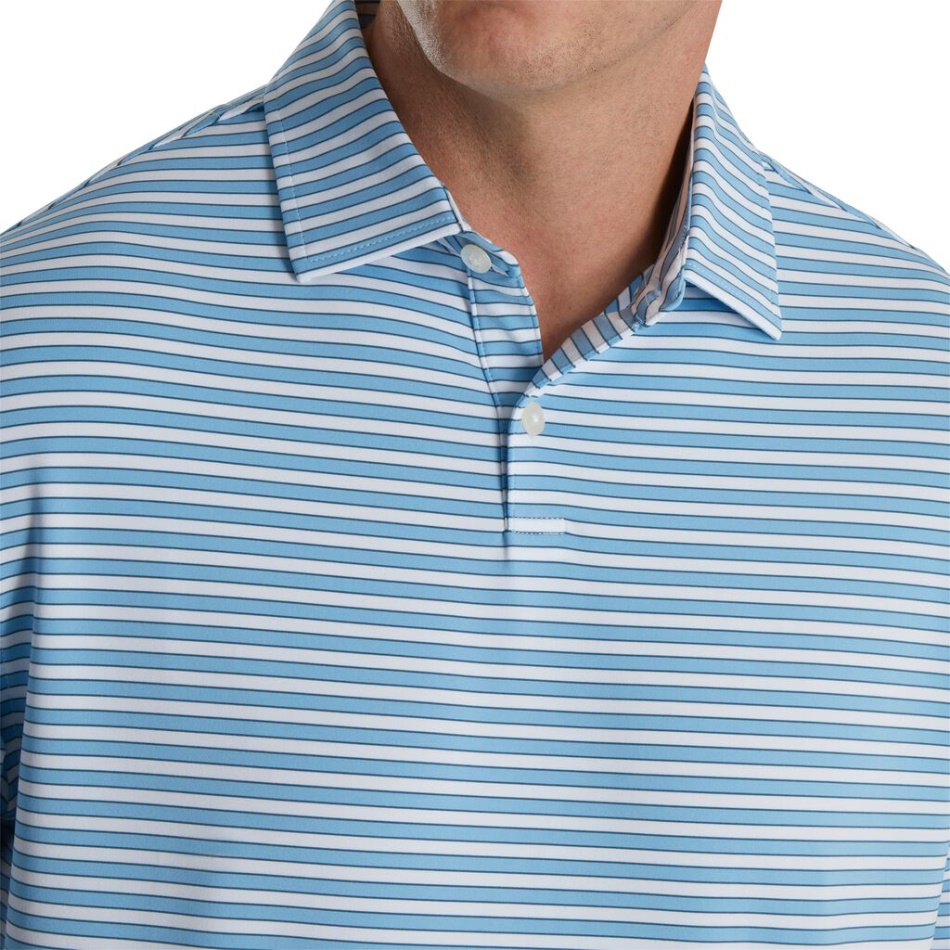 Footjoy Pt Mini Listra Regimental Lisle Auto Colar Crepúsculo Azul-branco-tinta