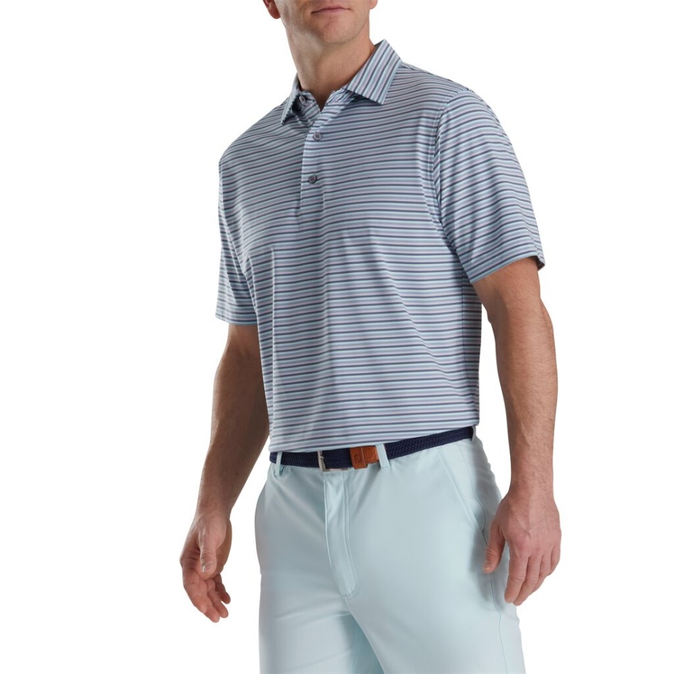 Footjoy Pt Multi Listras Lisle Auto Colar Azul-denim-poeira Roxo-bluestone