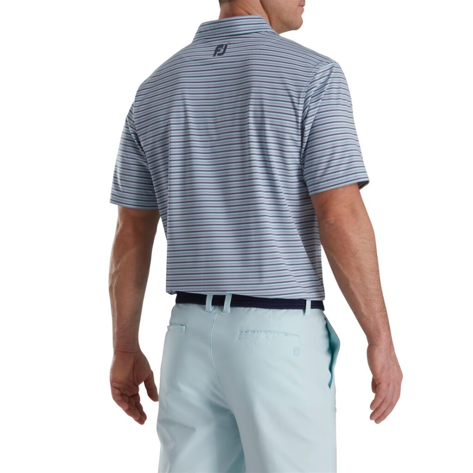 Footjoy Pt Multi Listras Lisle Auto Colar Azul-denim-poeira Roxo-bluestone