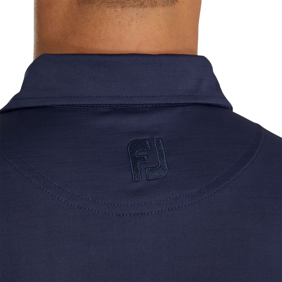 Footjoy Pt Navy Fio Slub Sólido Gola Auto-estilo Da Temporada Anterior