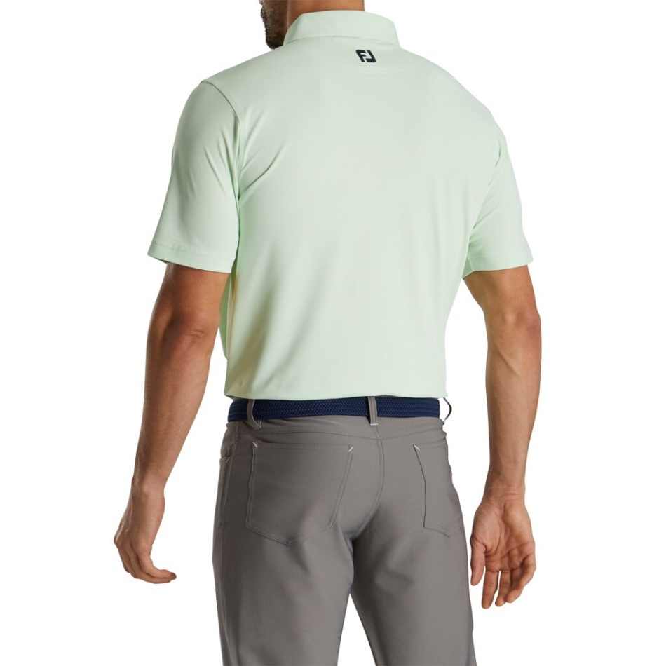 Footjoy Pt Performance Stretch Piquê Sólido Autocolante Menta