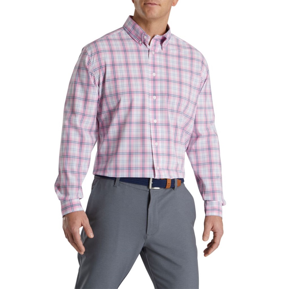 Footjoy Pt Performance Tartan Xadrez Estilo Temporada Anterior Dogwood Rosa