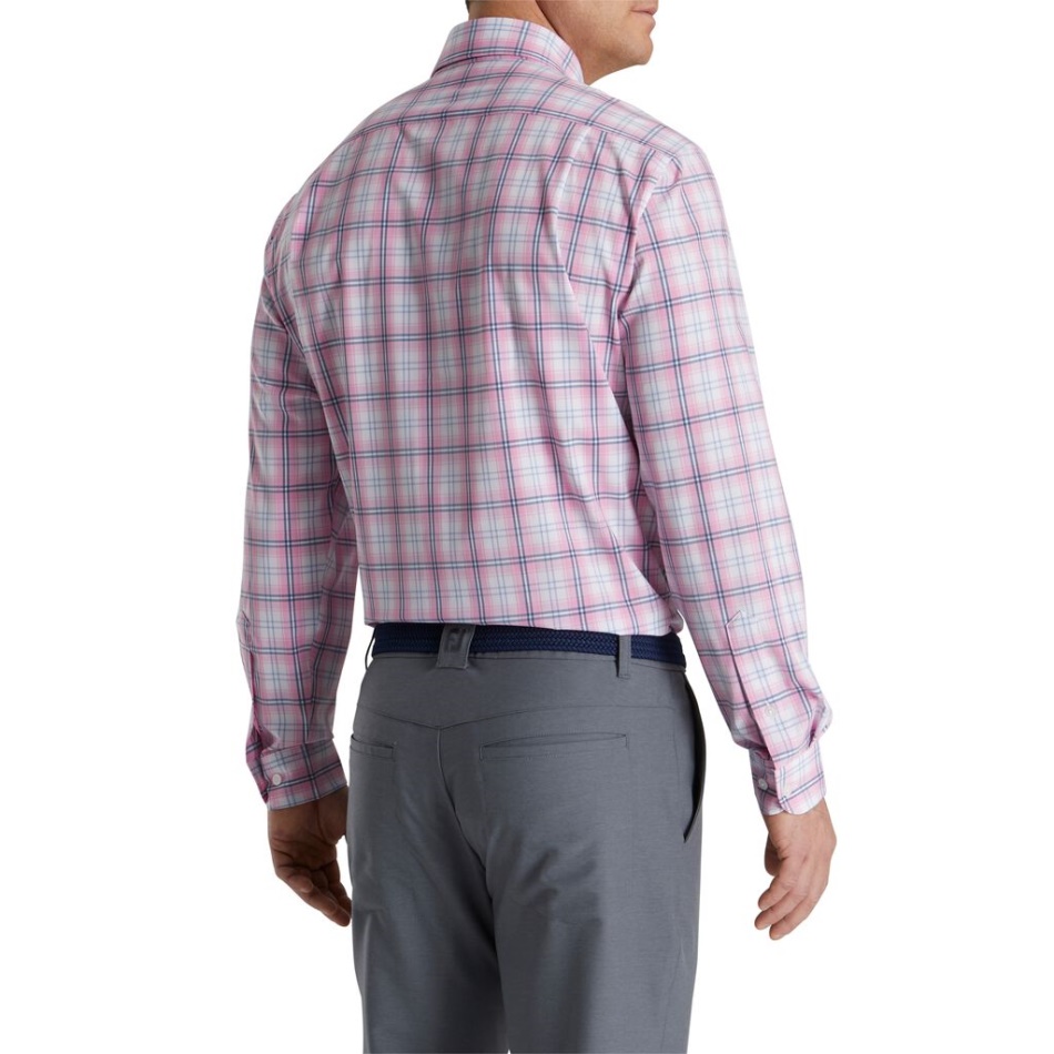 Footjoy Pt Performance Tartan Xadrez Estilo Temporada Anterior Dogwood Rosa