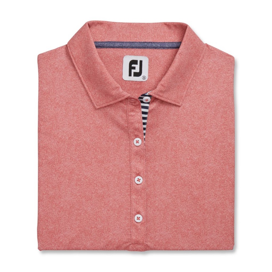Footjoy Pt Red Heather Lisle Auto Colarinho Feminino