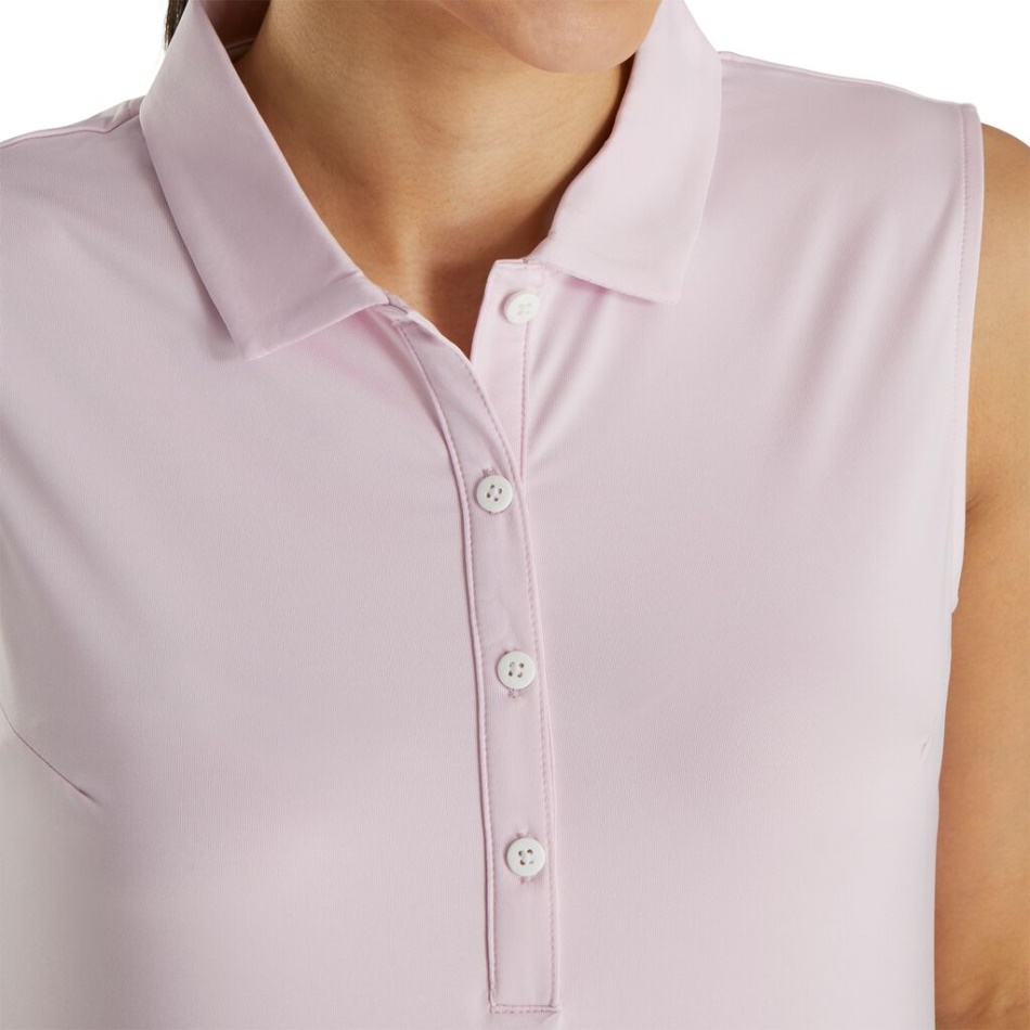 Footjoy Pt Rosa Claro Sólido Lisle Sem Mangas Feminino