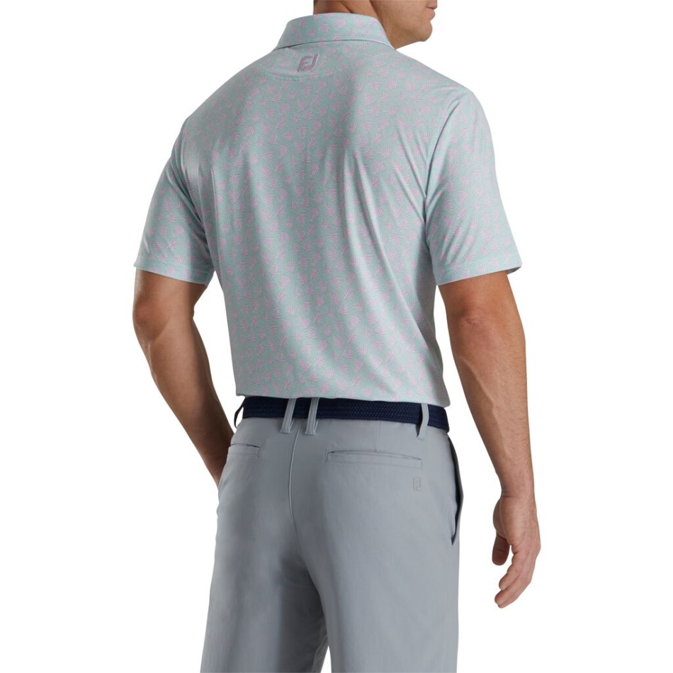 Footjoy Pt Sage-lavanda Sombra Palm Print Lisle Gola Auto-estilo Da Estação Anterior