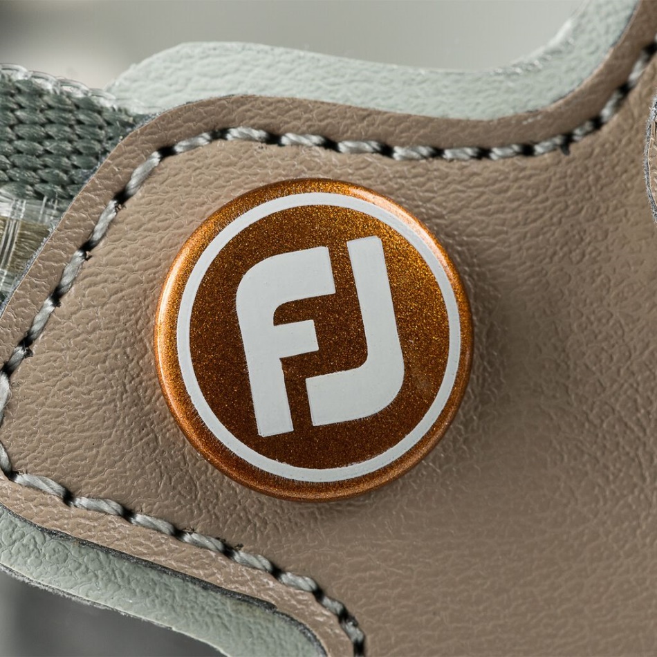 Footjoy Pt Sandálias De Golfe Femininas - Estilo Da Estação Anterior Bronzeado Cinza Claro