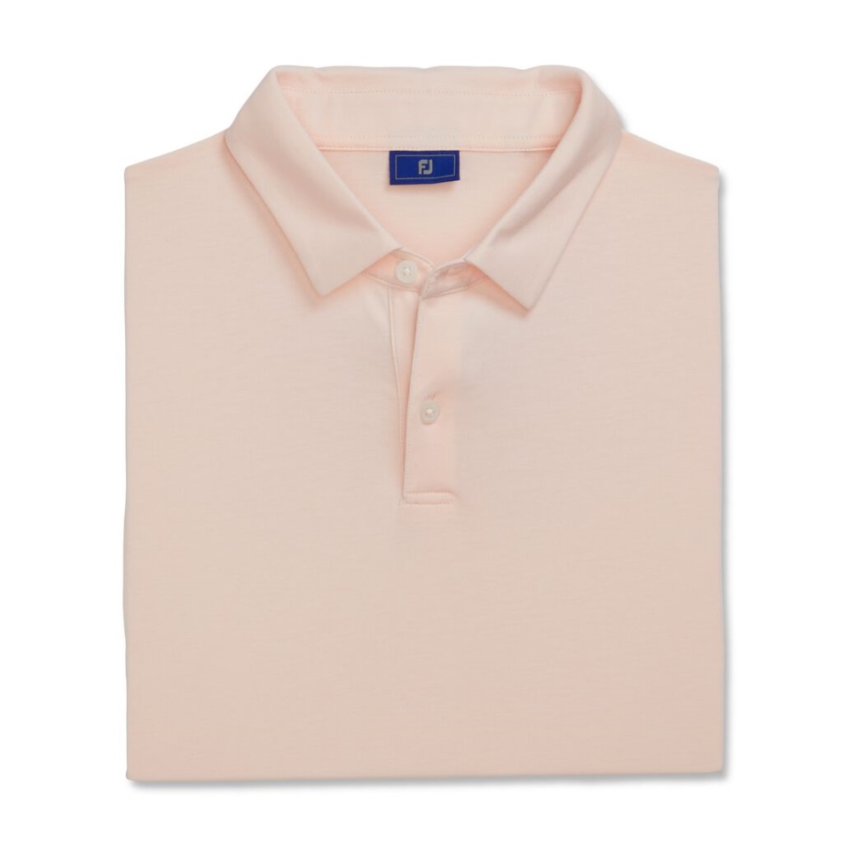 Footjoy Pt Shell Rosa Ajuste Atlético Jérsei Sólido Colarinho