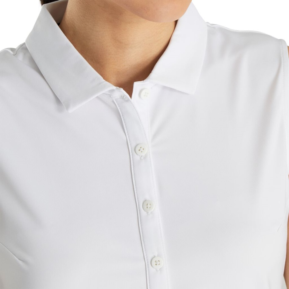 Footjoy Pt Solid Lisle Mulheres Sem Mangas Branco