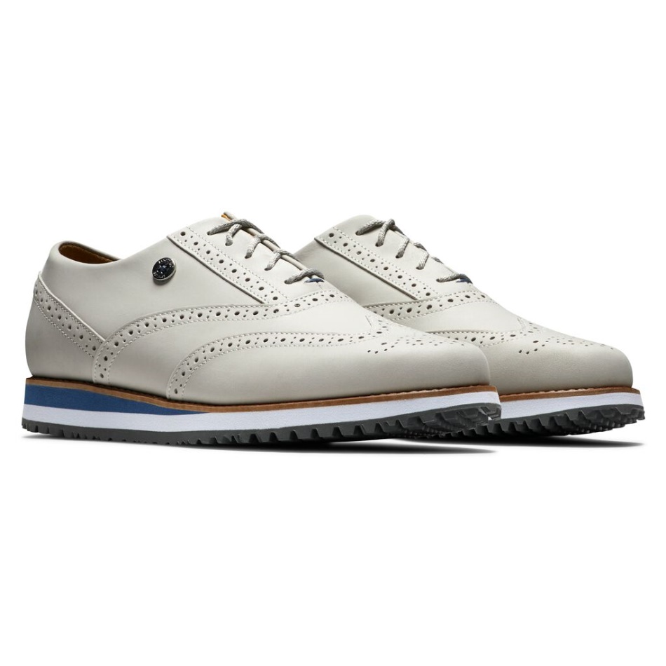 Footjoy Pt Sport Retrô Mulheres Estilo Temporada Anterior Branco