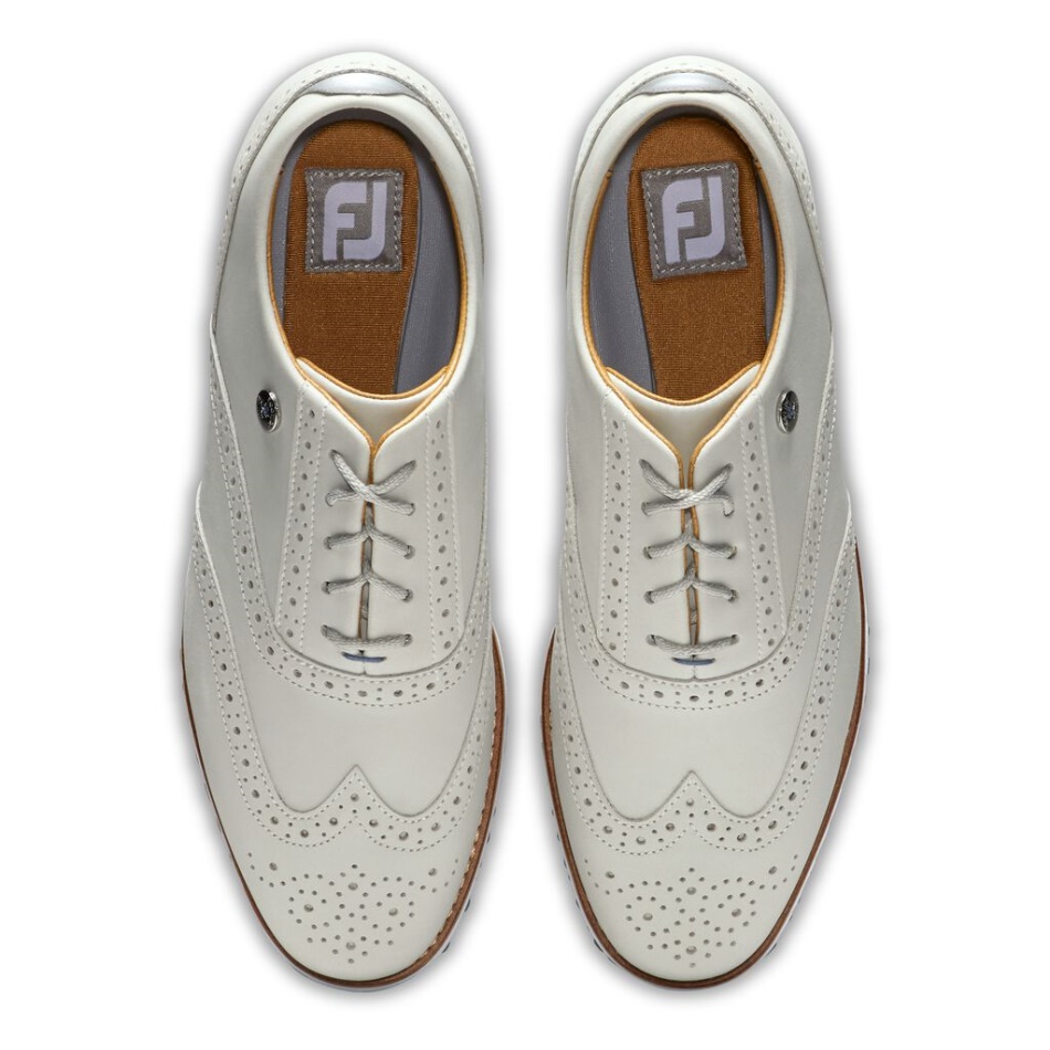 Footjoy Pt Sport Retrô Mulheres Estilo Temporada Anterior Branco