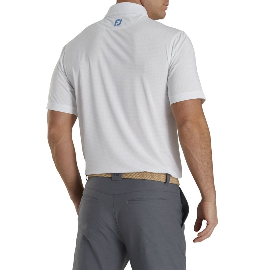 Footjoy Pt Stretch Lisle Estampa De Bolinhas Branco-azul Claro