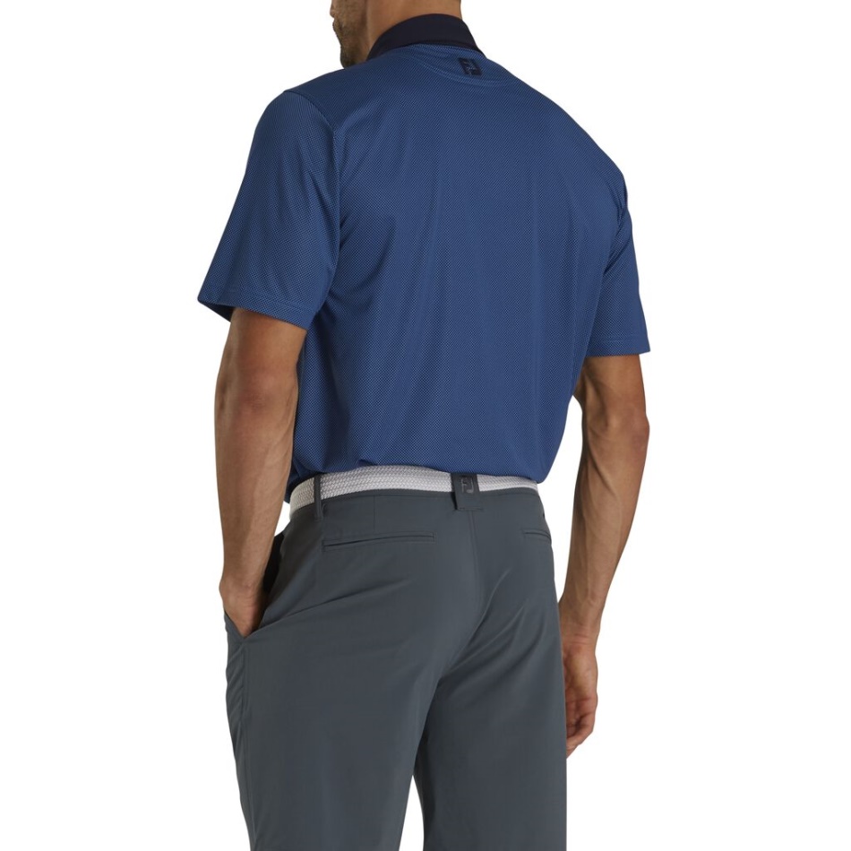 Footjoy Pt Stretch Lisle Estampa Xadrez Mini Azul Marinho