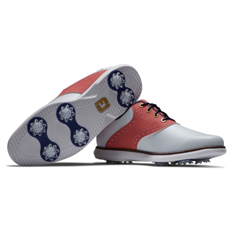 Footjoy Pt Tradições - Clássicos De Verão Feminino Branco-coral-azul