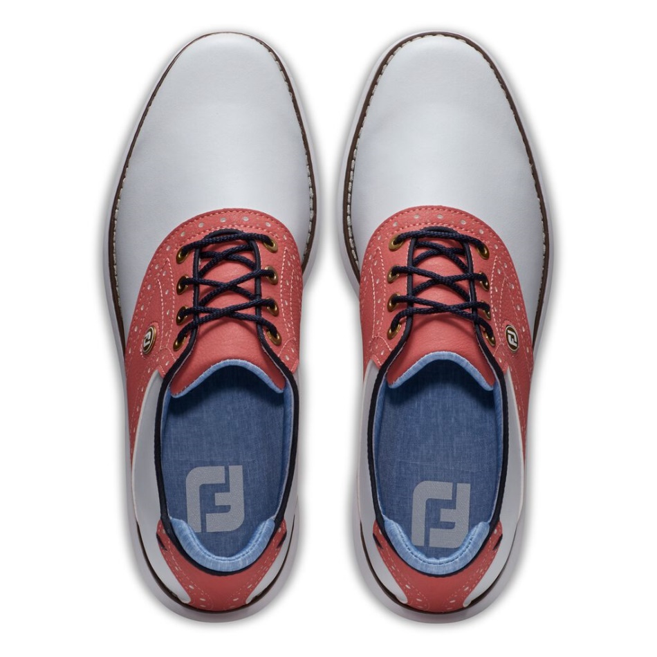 Footjoy Pt Tradições - Clássicos De Verão Feminino Branco-coral-azul