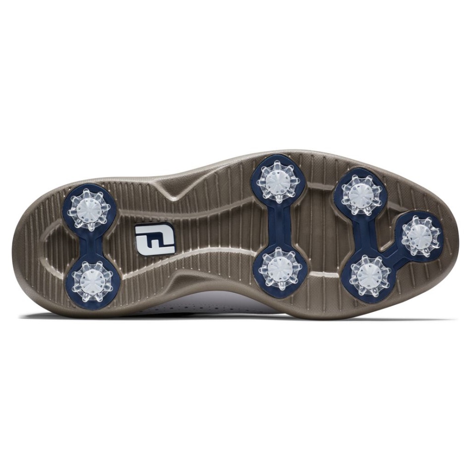 Footjoy Pt Tradições Espinha De Peixe Azul-branco - Ponta Do Escudo