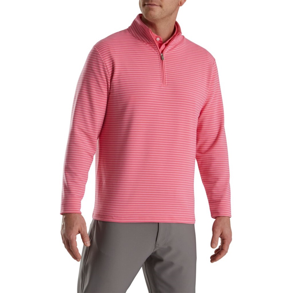French Terry Quarter-zip Footjoy Pt Watermelon-white