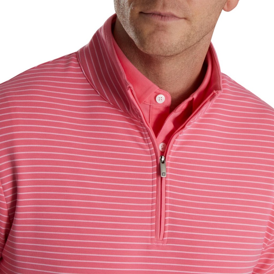 French Terry Quarter-zip Footjoy Pt Watermelon-white