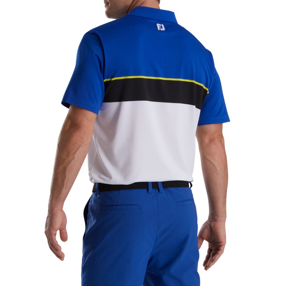 Gola De Malha Lisle Branco-oceano-preto Footjoy Pt Teoria Das Cores