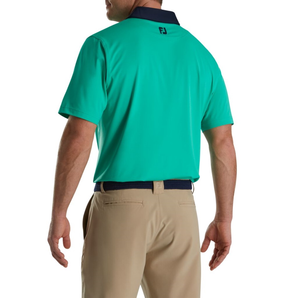 Guarnição De Impressão Em Espiral Sólida Lisle Auto Colar Footjoy Pt Mar Verde