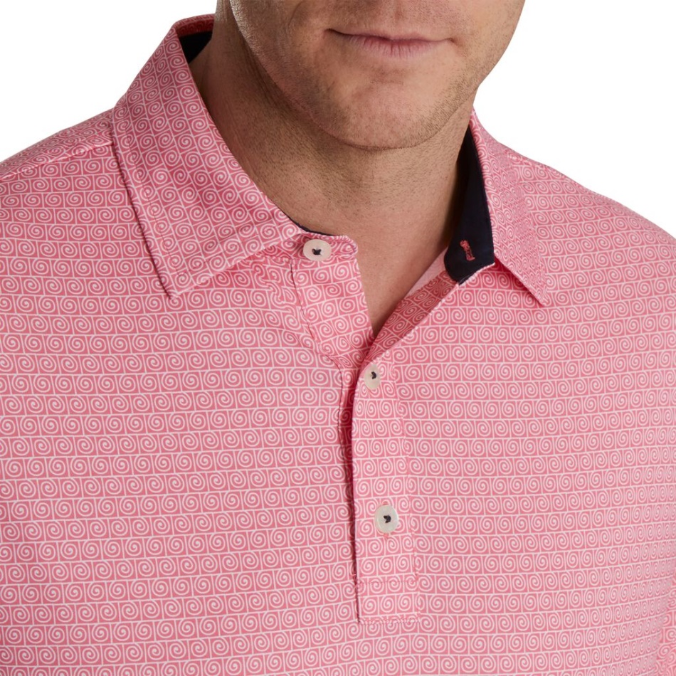 Impressão De Linha Espiral Lisle Auto Colar Footjoy Pt Melancia-branco