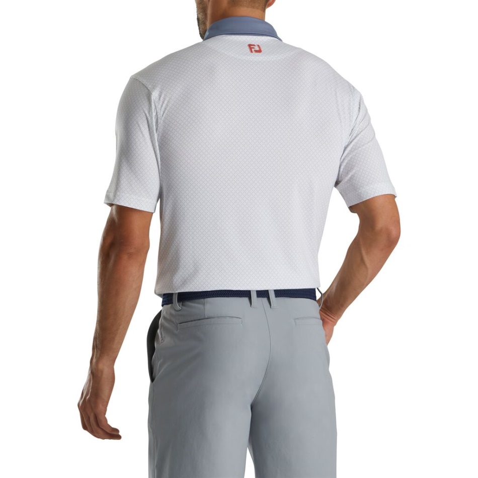 Impressão De Pontos De Diamante Lisle Autocolante Estilo Da Temporada Anterior Footjoy Pt Branco-grafite