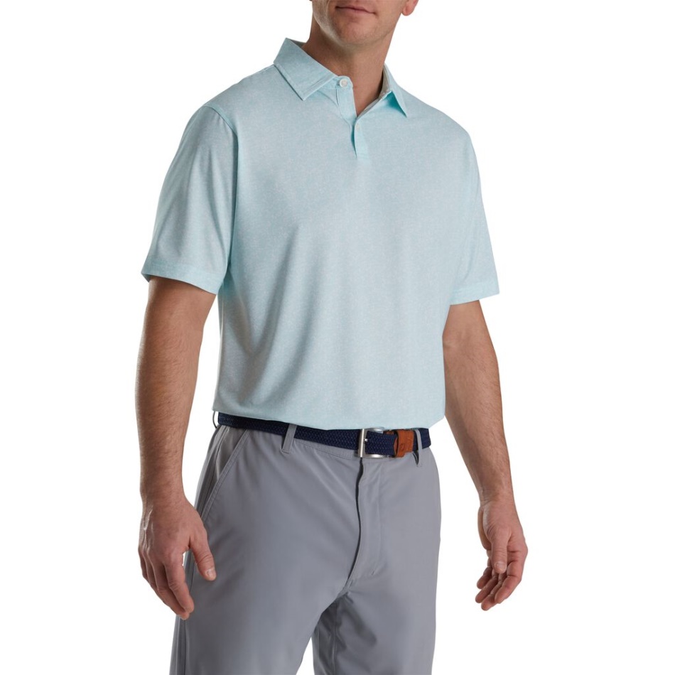 Impressão De Respingos De Tinta Branca Azul Lisle Colarinho Próprio Footjoy Pt