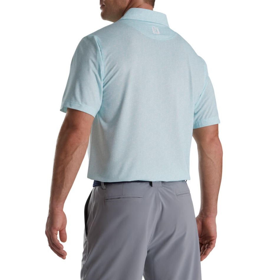 Impressão De Respingos De Tinta Branca Azul Lisle Colarinho Próprio Footjoy Pt