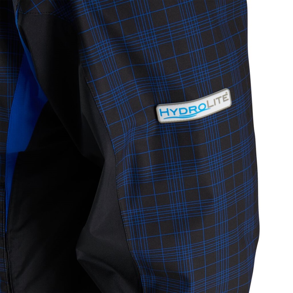 Jaqueta De Chuva Hydrolite Preto-royal Xadrez Footjoy Pt