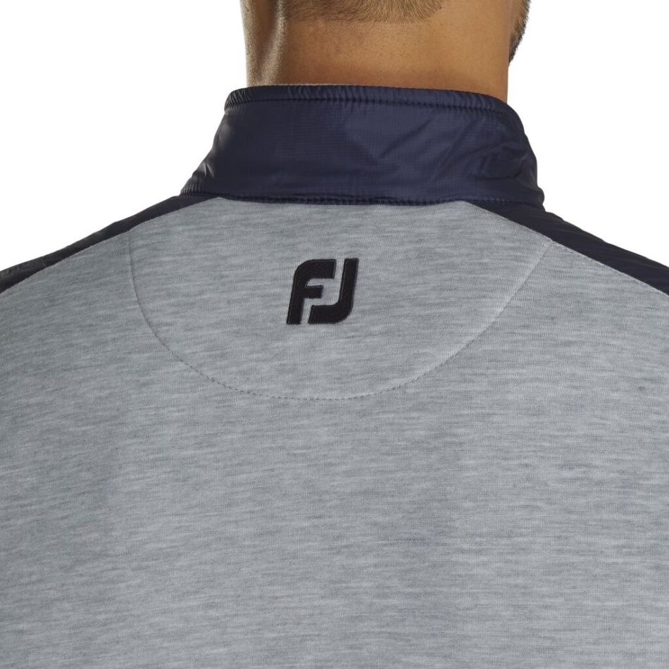 Jaqueta Híbrida Com Zíper Completo Footjoy Pt Cinza Marinho-urze
