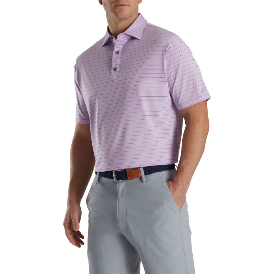 Lavanda Risca De Giz Triplo Lisle Colarinho Próprio Footjoy Pt