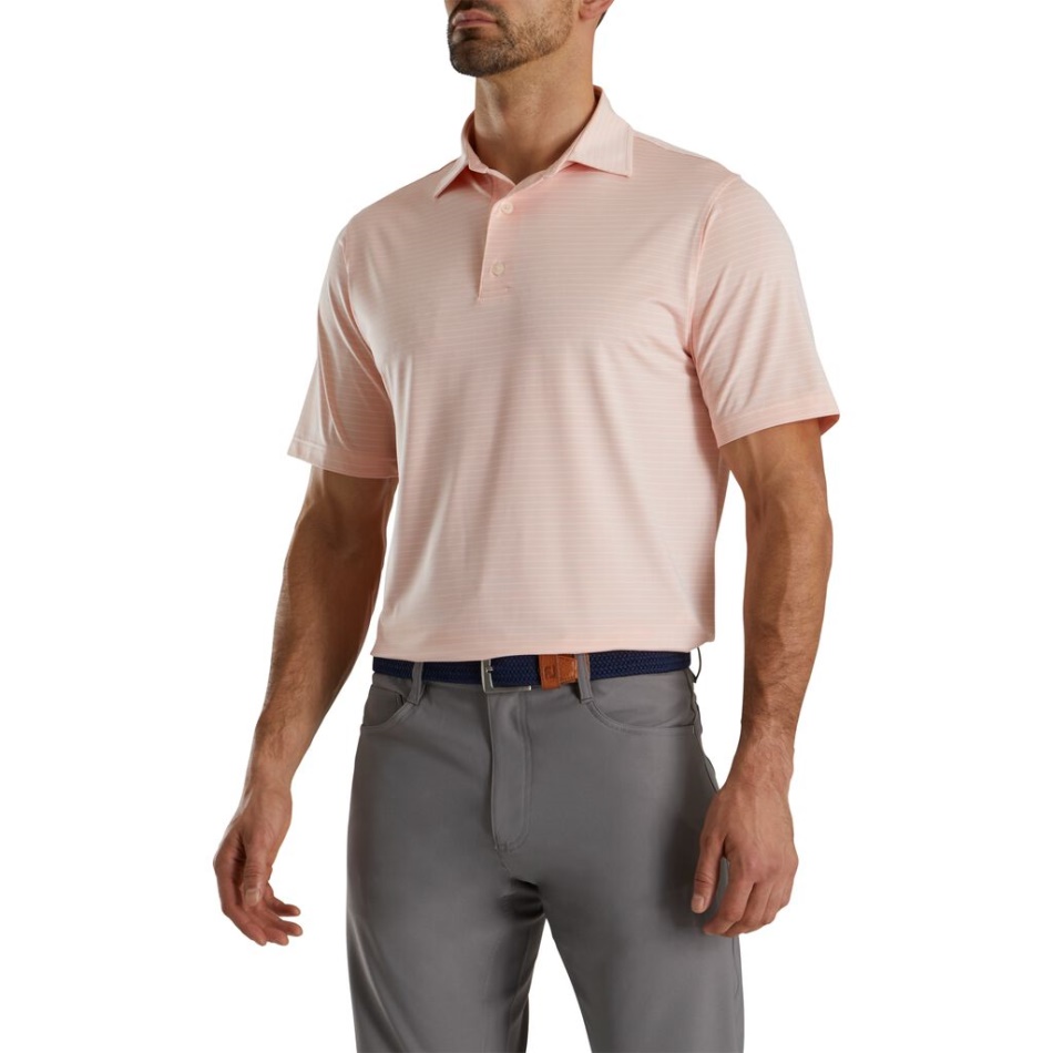 Lisle Lápis Clássico Listrado Quartzo Rosa-branco Footjoy Pt