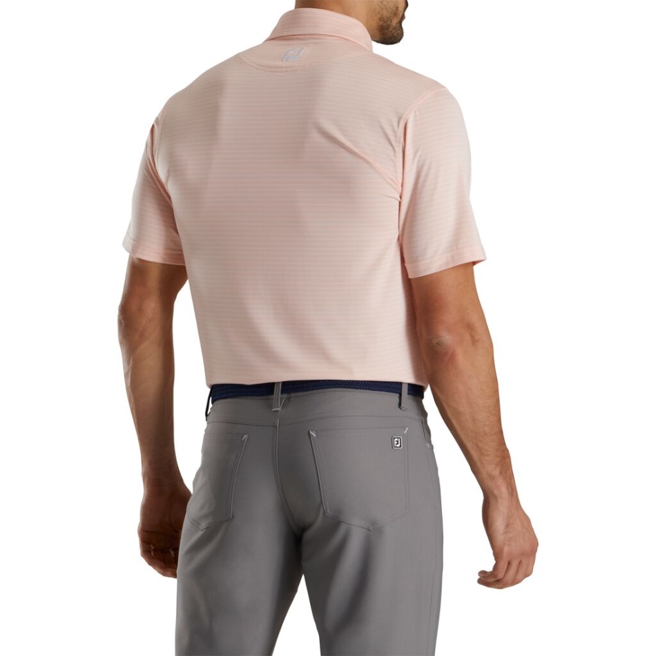 Lisle Lápis Clássico Listrado Quartzo Rosa-branco Footjoy Pt