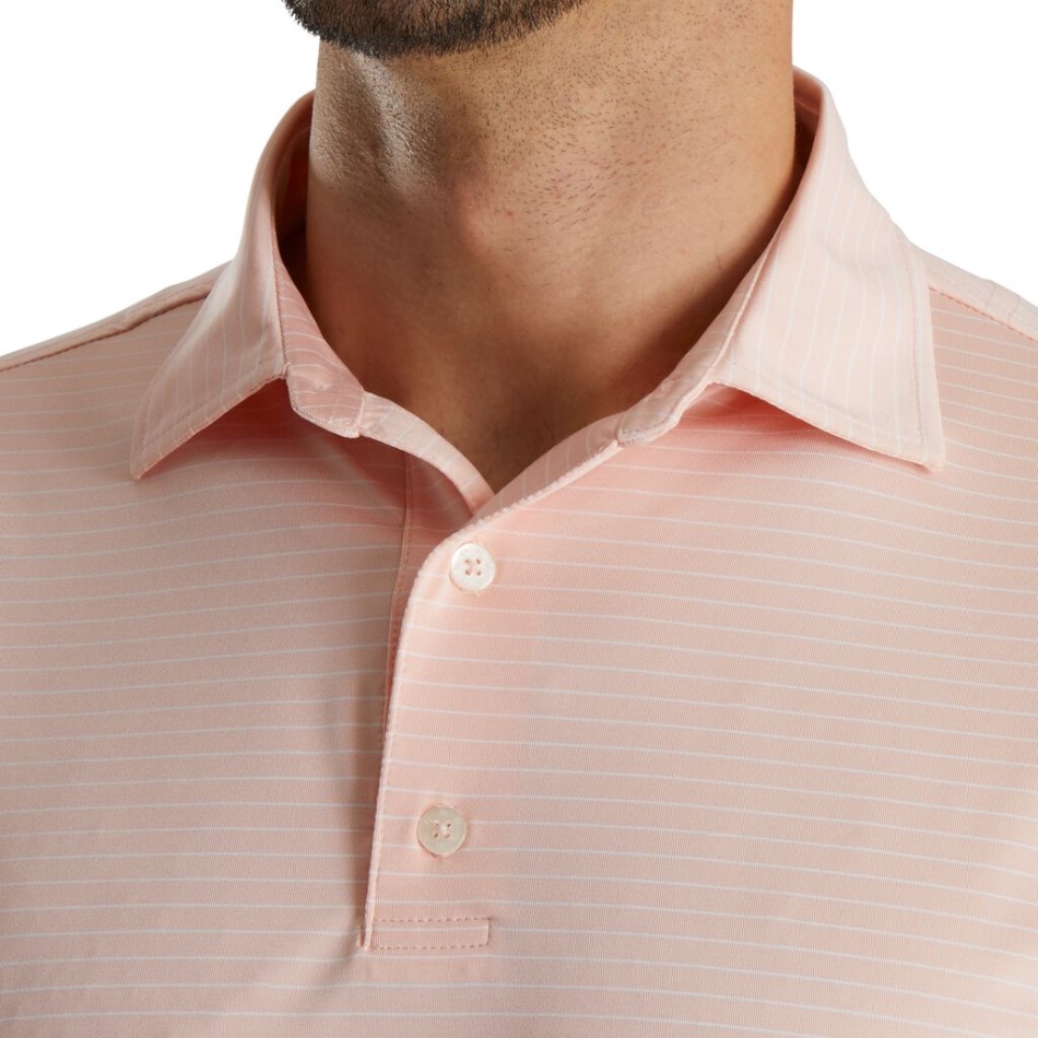 Lisle Lápis Clássico Listrado Quartzo Rosa-branco Footjoy Pt
