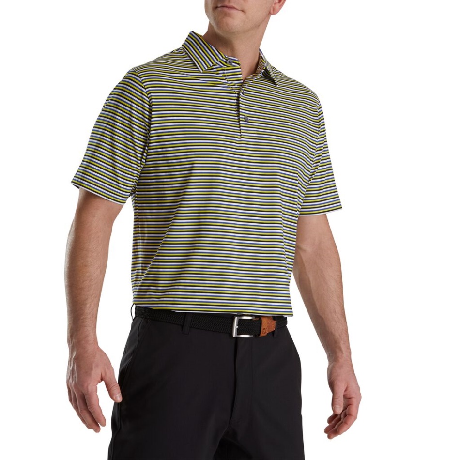 Lisle Multi Listras Colarinho Branco-oceano-chave Limão-preto Footjoy Pt