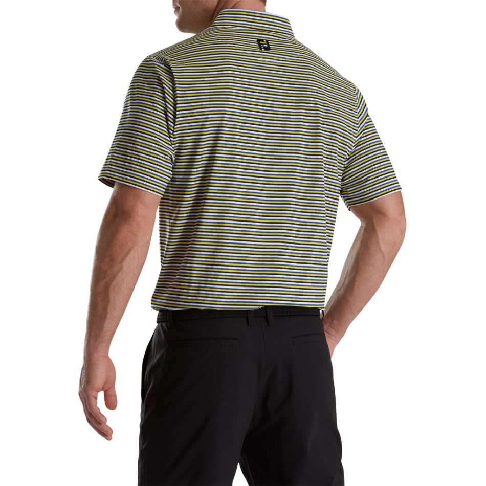 Lisle Multi Listras Colarinho Branco-oceano-chave Limão-preto Footjoy Pt