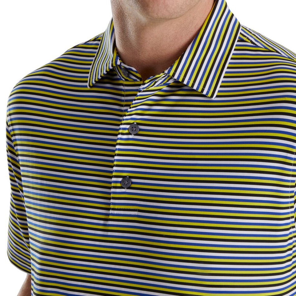 Lisle Multi Listras Colarinho Branco-oceano-chave Limão-preto Footjoy Pt