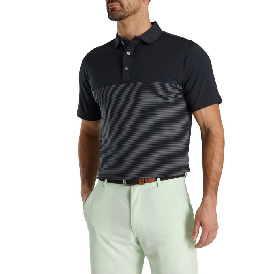 Lisle Pin Stripe Autocolante Footjoy Pt Preto-cinza