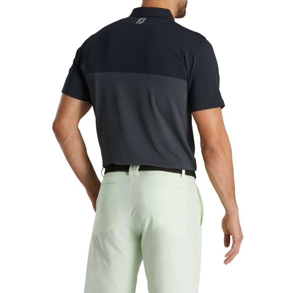 Lisle Pin Stripe Autocolante Footjoy Pt Preto-cinza