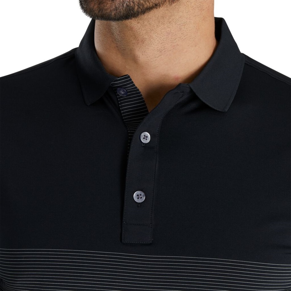 Lisle Pin Stripe Autocolante Footjoy Pt Preto-cinza