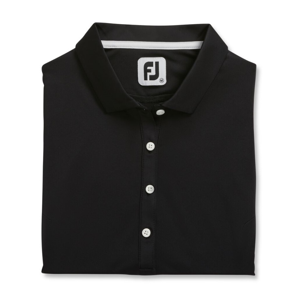 Lisle Sólido Sem Mangas Feminino Preto Footjoy Pt