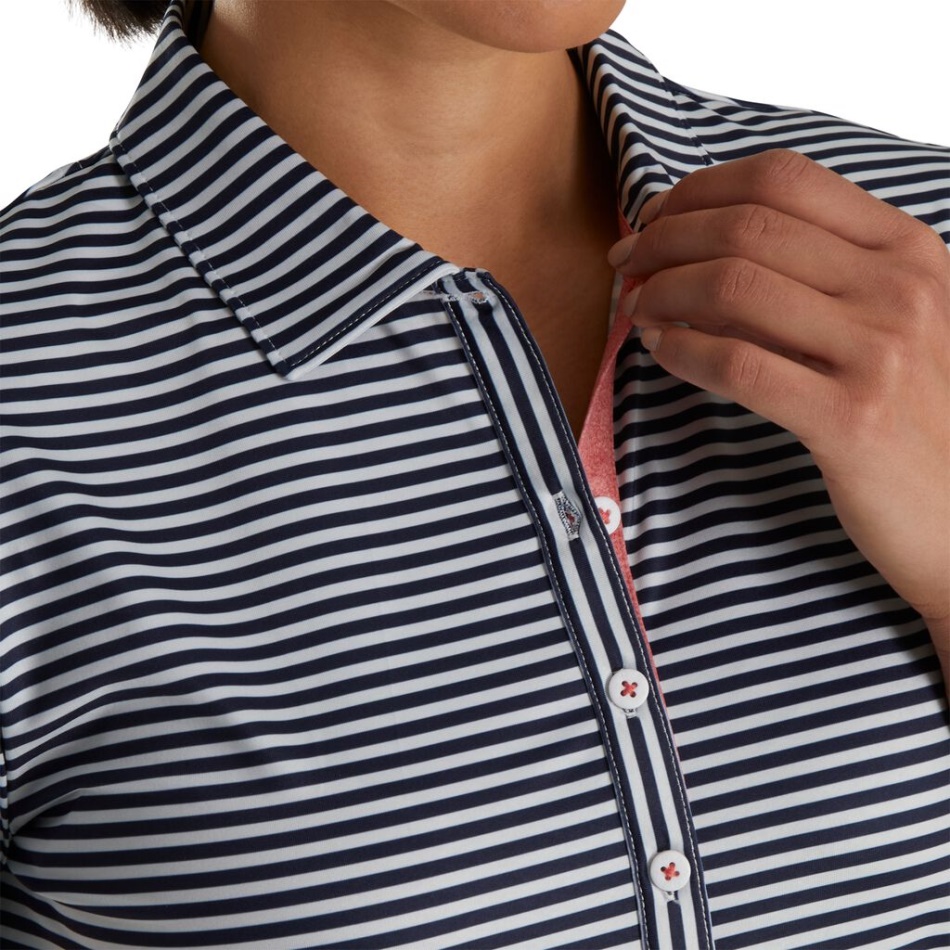 Listras Creme-marinho Full Maçante Lisle Mulheres Footjoy Pt