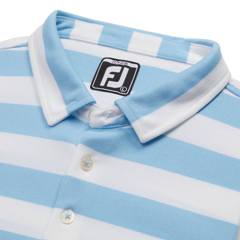 Listras De Rugby Azul-claras Piquê Junior Footjoy Pt